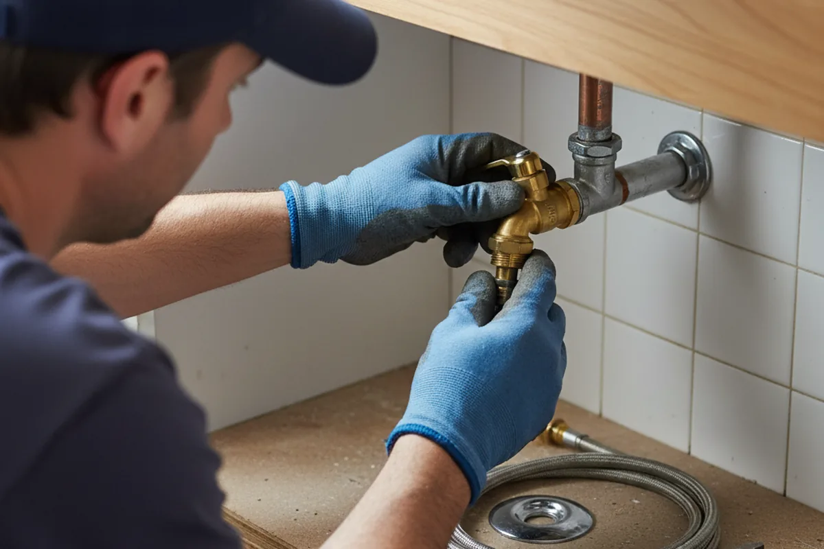 Shutoff valve and fitting work during Burst Pipe Repair in Victoria